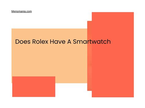 does rolex have a smartwatch.